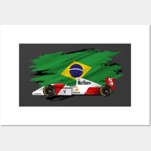 Ayrton Senna's McLaren Honda MP4/8 Illustration Posters and Art